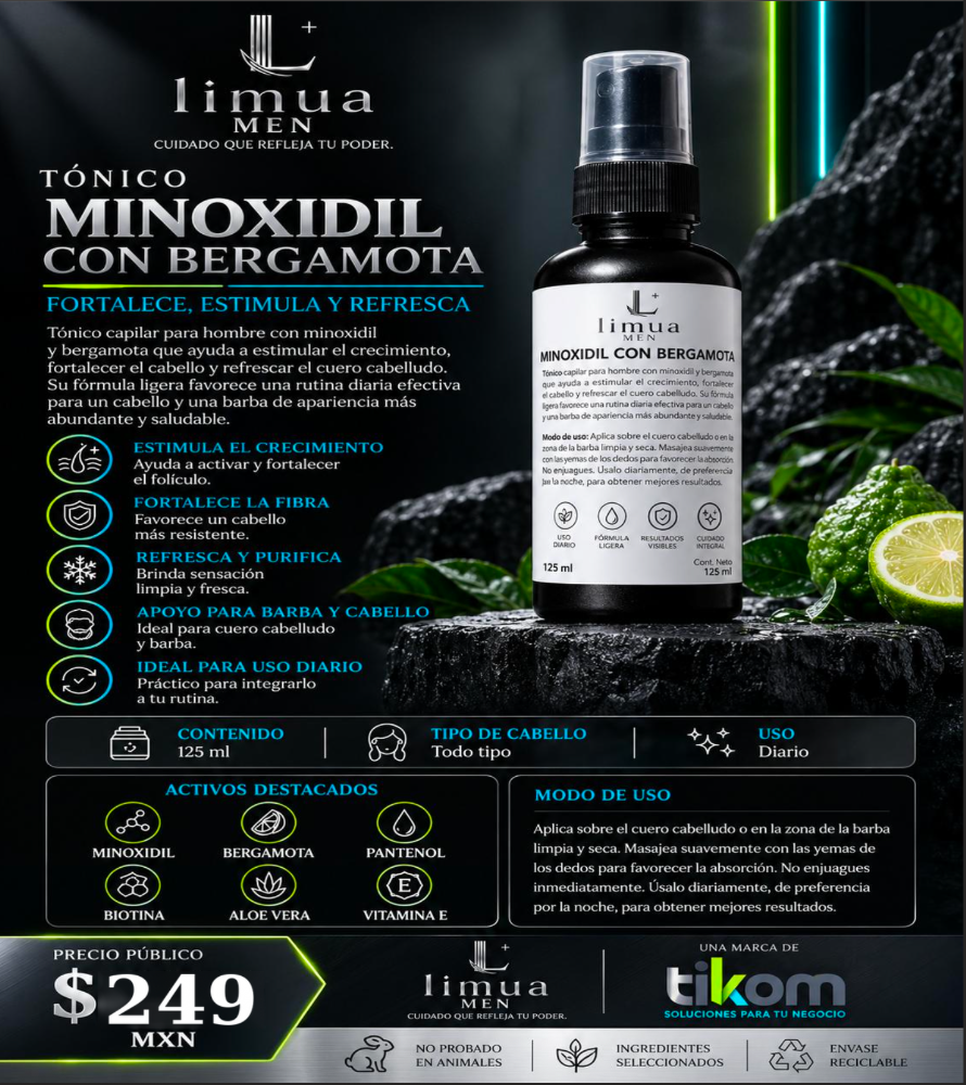 TÓNICO MINOXIDIL CON BERGAMOTA