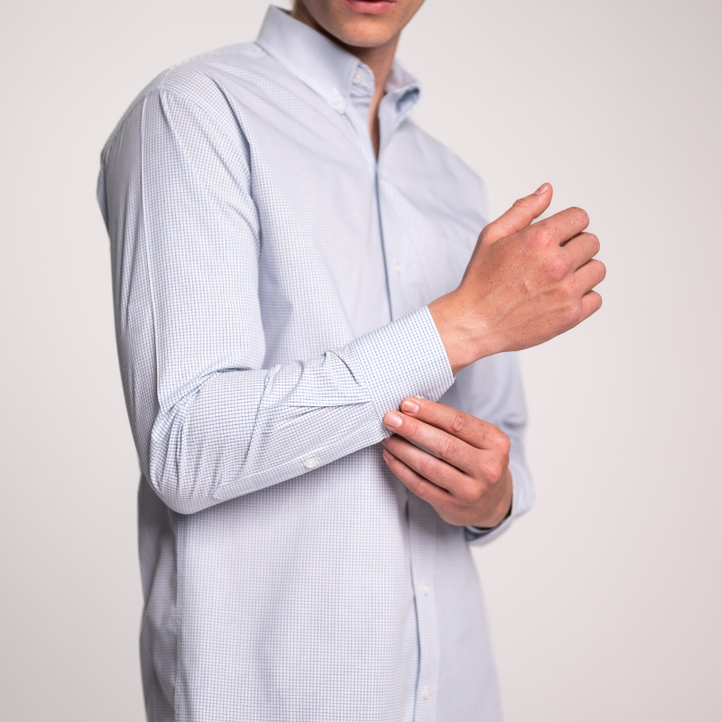 CAMISA MICRO CUADRO CABALLERO MANGA LARGA