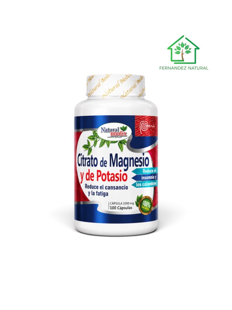 Citrato de Magnesio y Potasio x100cap
