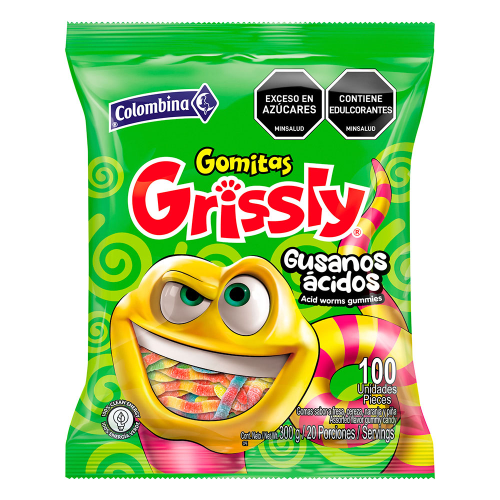 Gomitas Grissly Gusanos Acidos 80grs