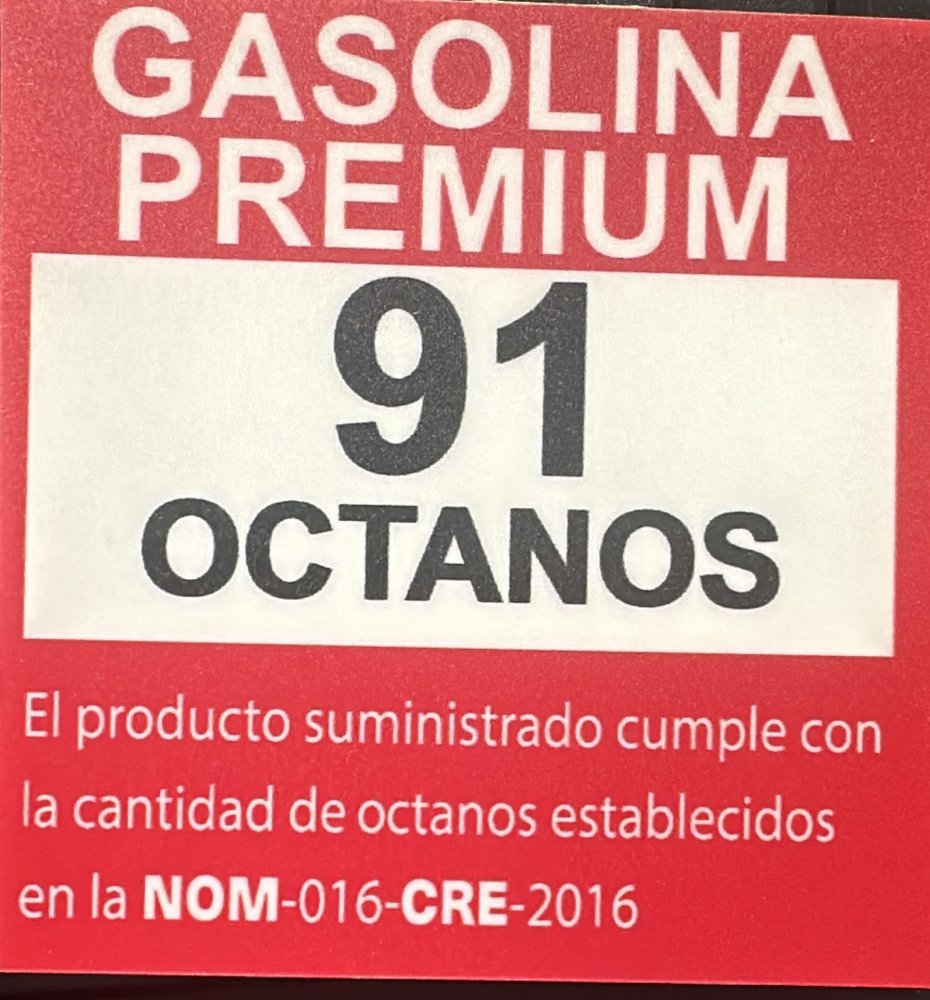 CALCOMANIA LEXAN OCTANOS 91 CON LEYENDA CREE