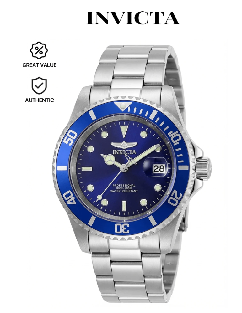 Reloj Invicta Pro Diver para hombre 26971 de cuarzo con 3 manecillas y esfera azul