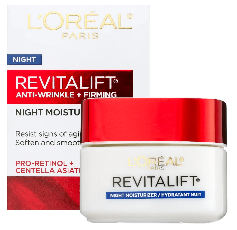 L'Oreal Revitalift Crema Hidratante Antiarrugas y Reafirmante de Noche 1.7oz/48g - Reduce las arrugas, reafirma la piel, repara intensivamente durante la noche