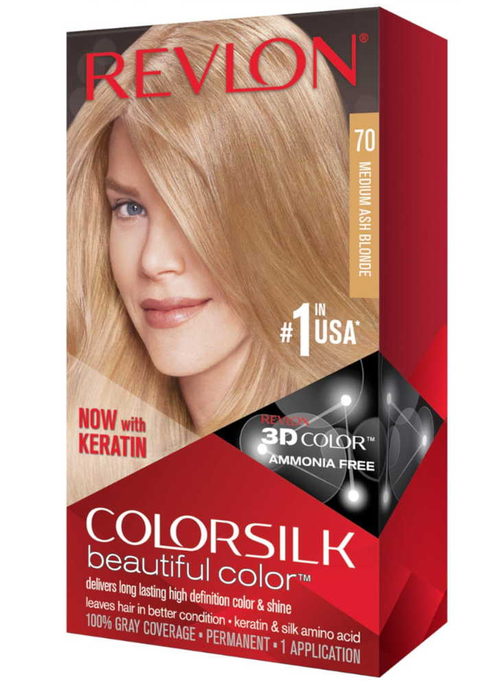 Revlon ColorSilk Con Complejo de Reparación de Enlace Tinte de Cabello Permanente 70 Rubio Ceniza Medio 4.4oz/130ml