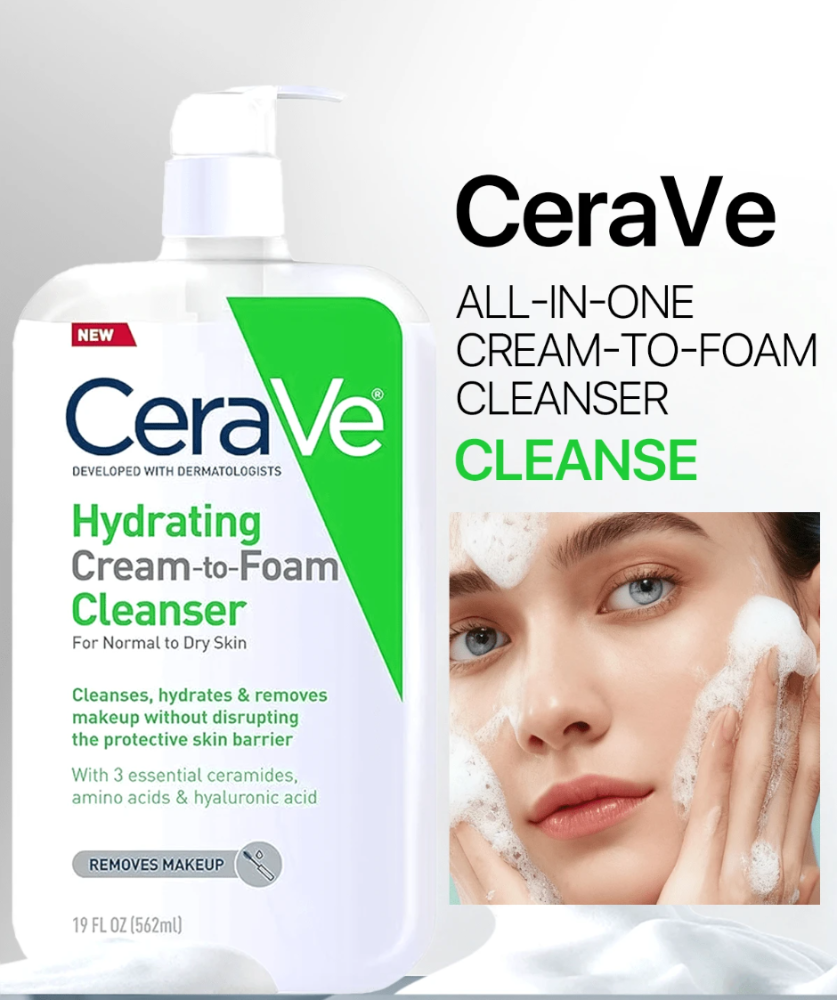 CeraVe Limpiador cremoso-espumoso hidratante 12oz/355ml 16oz/473ml