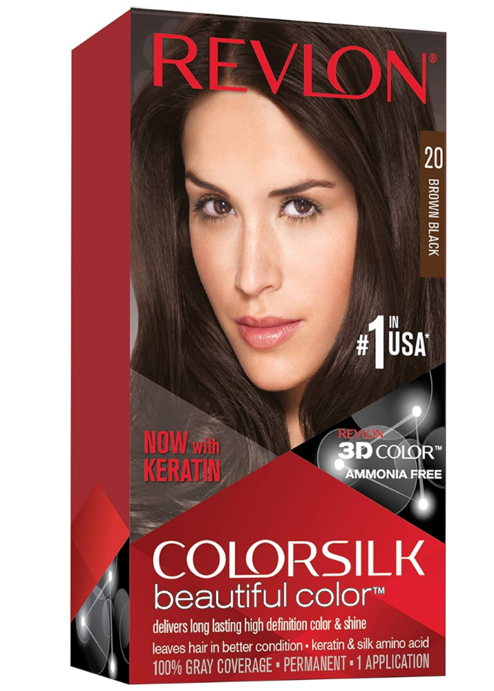 Revlon ColorSilk Con Complejo de Reparación de Enlace Tinte de Cabello Permanente 20 Marrón Negro 4.4oz/130ml