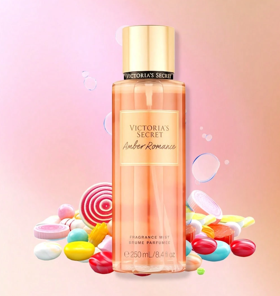 Victoria's Secret Bruma corporal de fragancia Amber Romance para mujeres, perfume de 8.4oz/250ml
