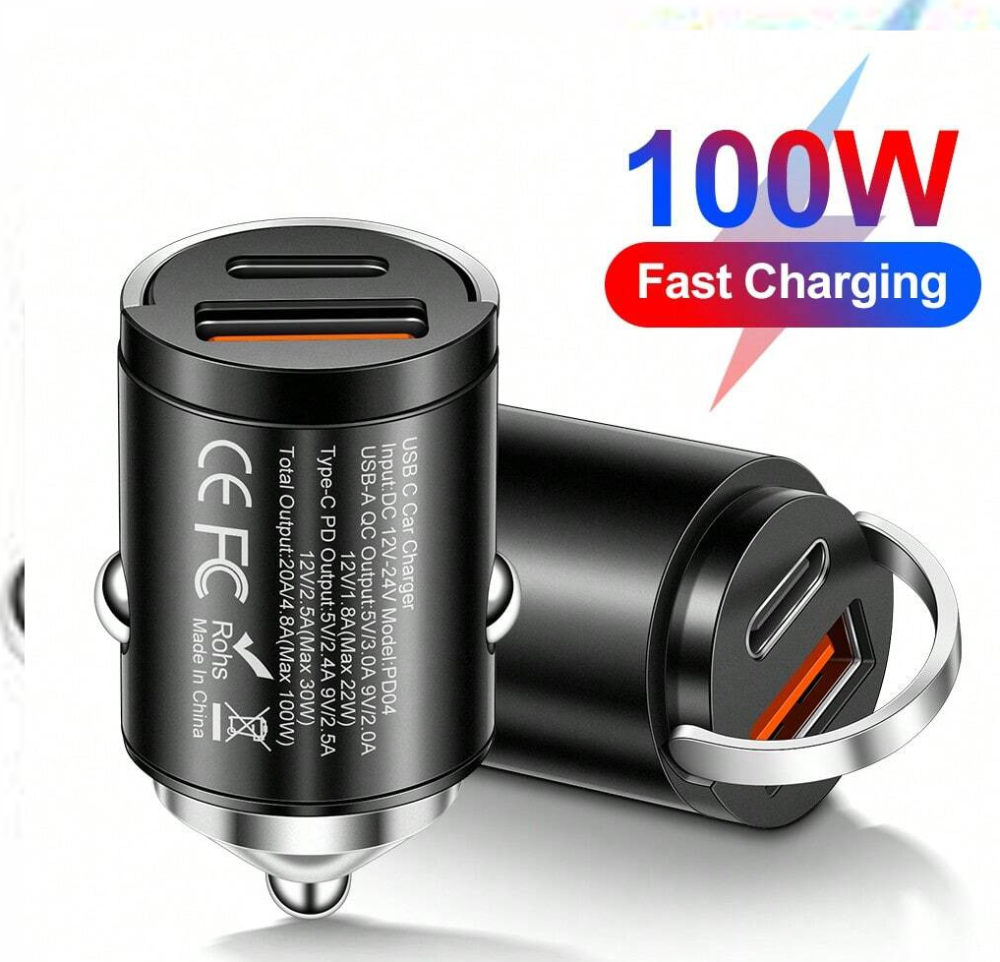 Cargador de coche de 100W PD con USB Tipo C