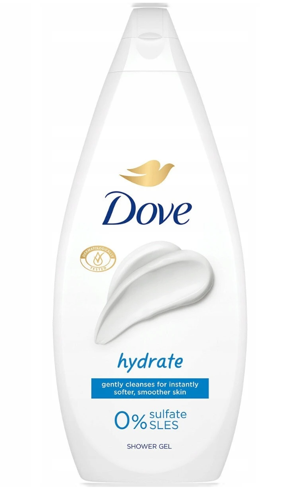 Dove Gel de ducha y exfoliante hidratante de 24.35oz/720ml