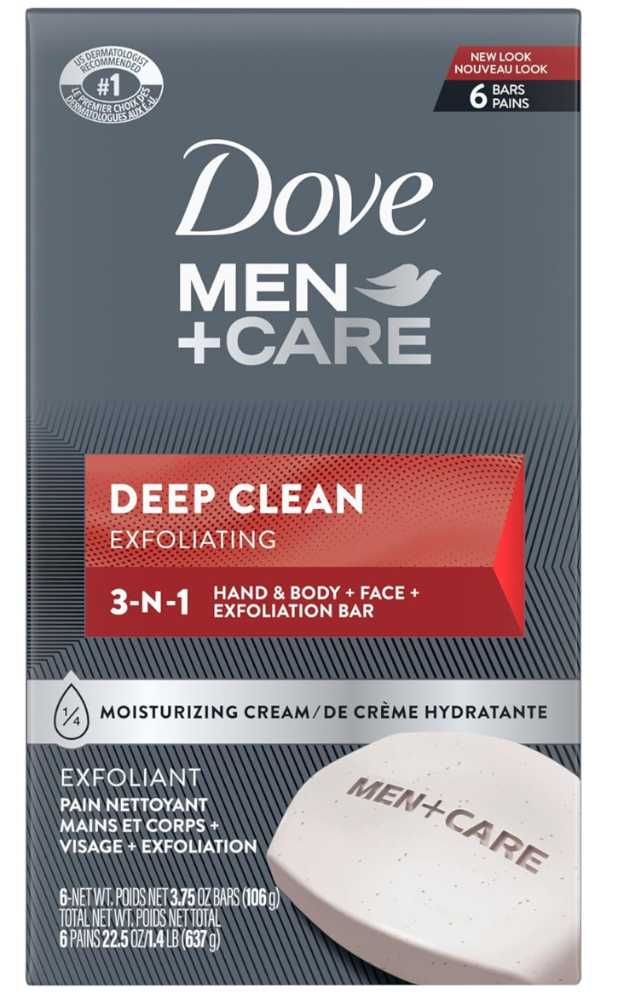 Dove paquete de 6 barras de jabón Men+Care de 3.75oz/106g
