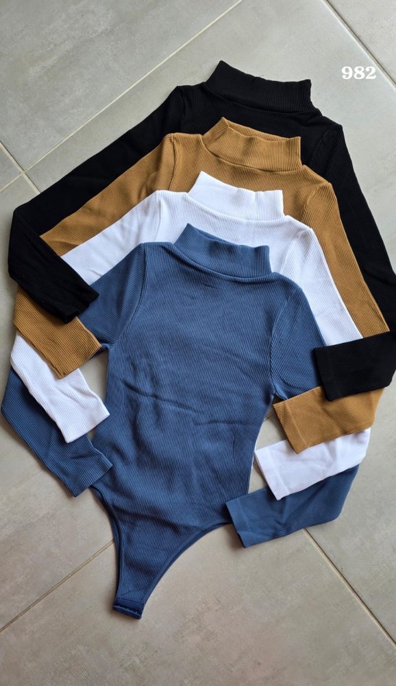 Body americano cuello alto azul
