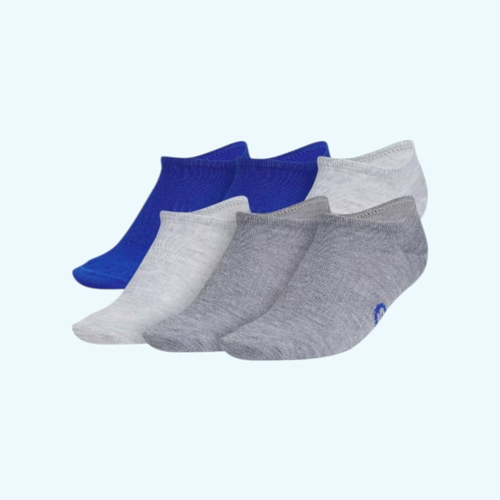 ADIDAS Calcetines deportivos T/L juveniles, 6 pares, azul, gris, blanco