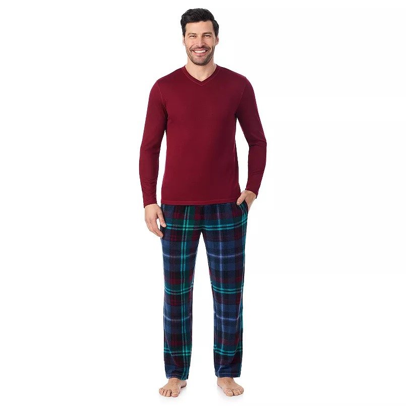 CUDDL DUDS Pijama T/XL/XG de 2 piezas p/hombre Corinto multi