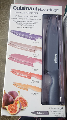 CUISINART SET DE 6 CUCHILLOS DE COCINA COLOR PASTEL CON REVESTIMIENTO DE CERAMICA Y FUNDAS PROTECTORAS