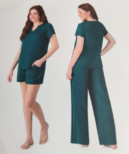 MIDNIGHT Pijama T/M de 3 piezas para mujer verde Talla M