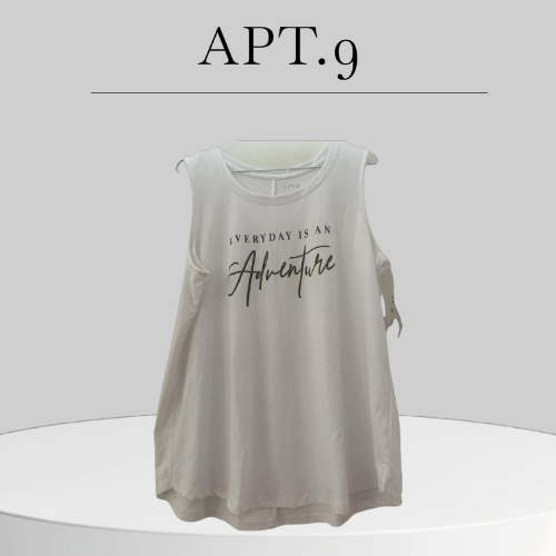 APT.9 Playera sin mangas T/L para mujer, blanco, Everyday is an adventure