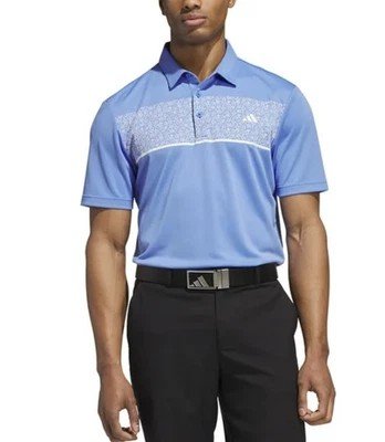 Adidas T/S Camisa polo azul claro con franja blanca