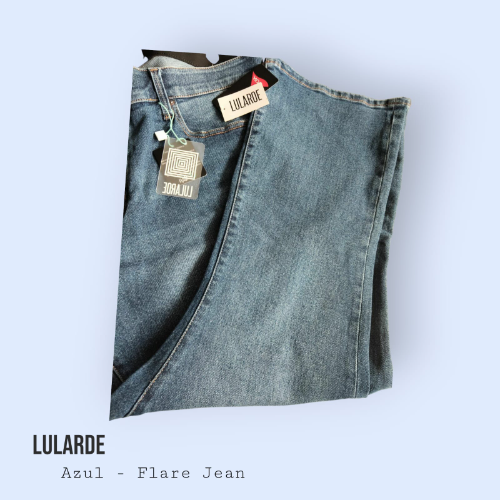 LULARDE Pantalón de lona T/36 para mujer, azul, Talla 36 - FLARE JEAN