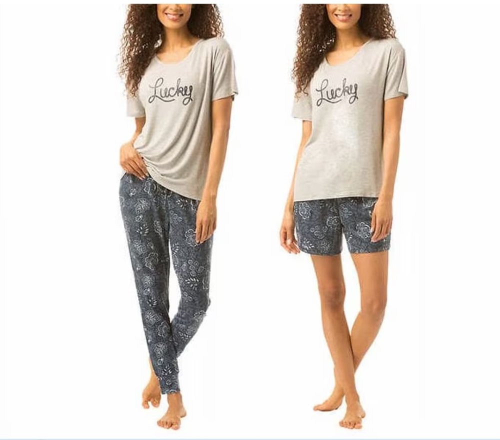 LUCKY BRAND PIJAMA T/XXL GRIS 3pzas PARA DAMA