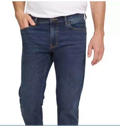 IZOD SALTWATER PANTALON 30x30 DE LONA AZUL OSCURO PARA HOMBRE STRAIGHT FIT COMFORT STRETCH DENIM