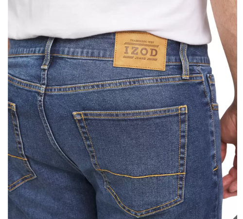 IZOD SALTWATER PANTALON 30x30 DE LONA AZUL CLARO PARA HOMBRE STRAIGHT FIT COMFORT STRETCH DENIM