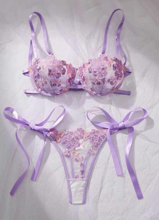 Conjunto lancería 2 piezas (LILA) TALLA L