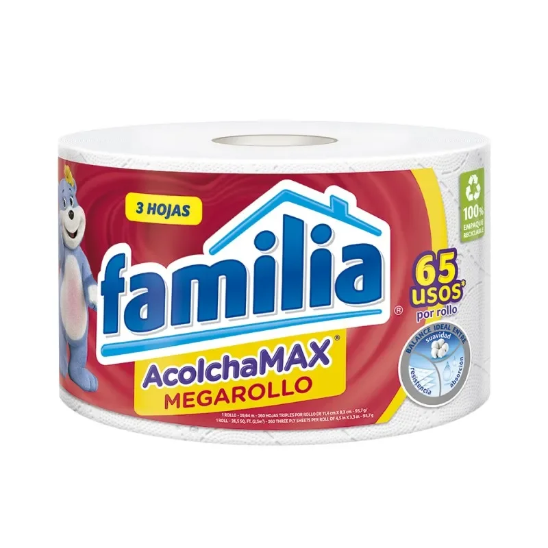PAPEL HIGIÉNICO FAMILIA MEGA ROLLO X 29.6 M