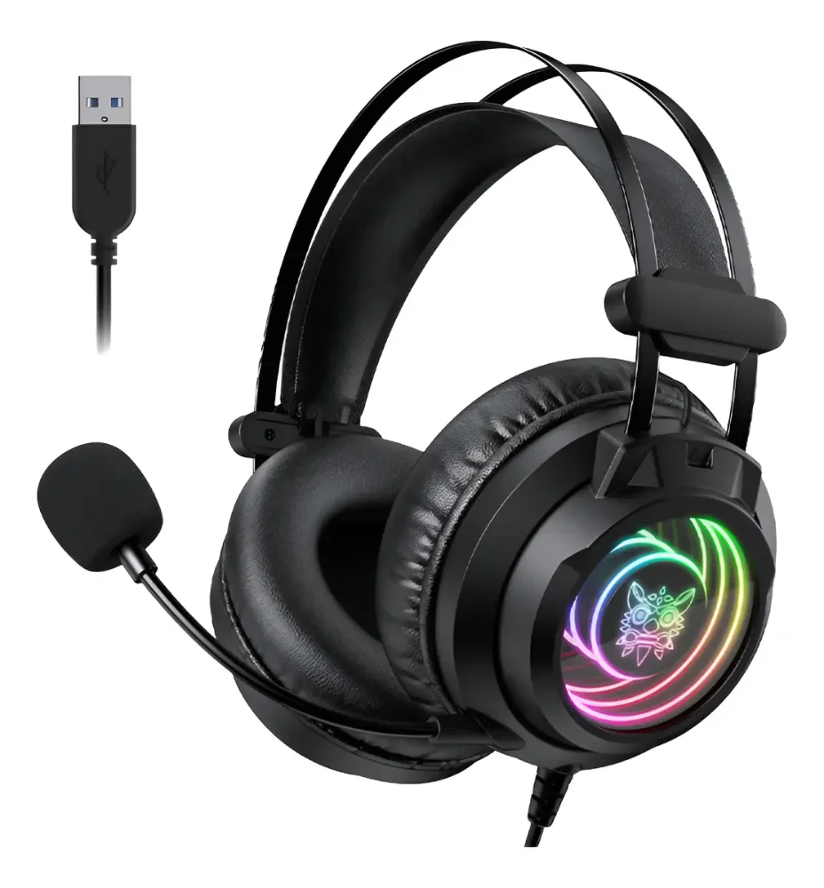 Audifonos Gaming Onikuma X80 Headphone Rgb Alambricos Negro