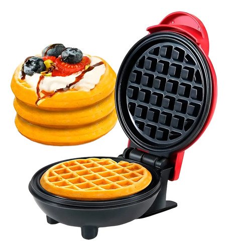 Mini Máquina Para Hacer Wafles Individuales Roja