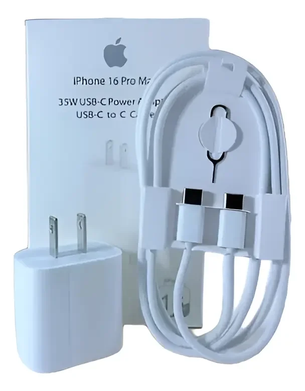 Cargador iPhone 16 Pro Max 35w Cable Nylon Tipo C