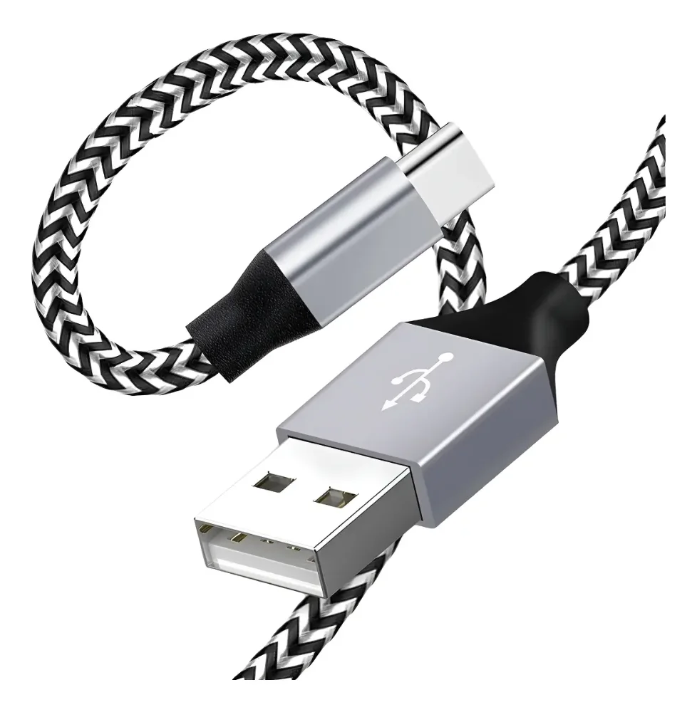 Cable Tipo C De Nylon 1 Metro Carga Rápida Forrado