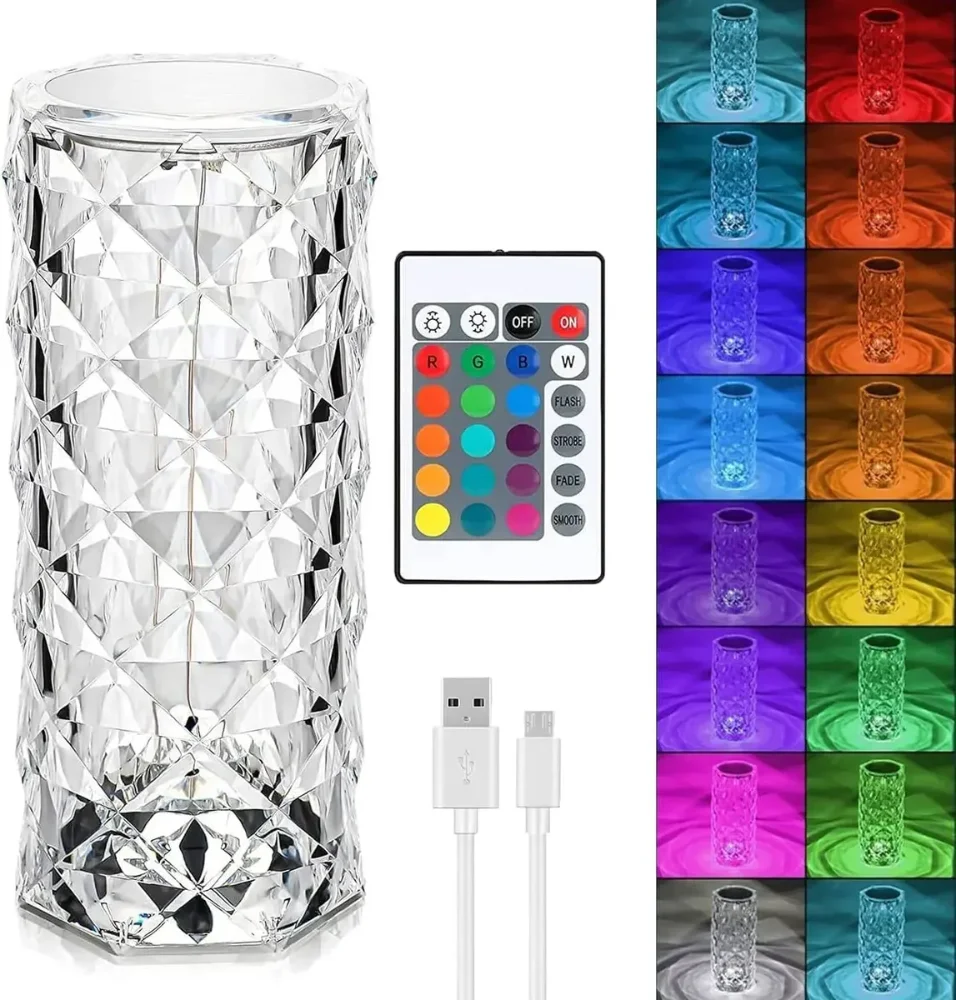 Lámpara De Escritorio Diamond Mood Light Recargable Usb