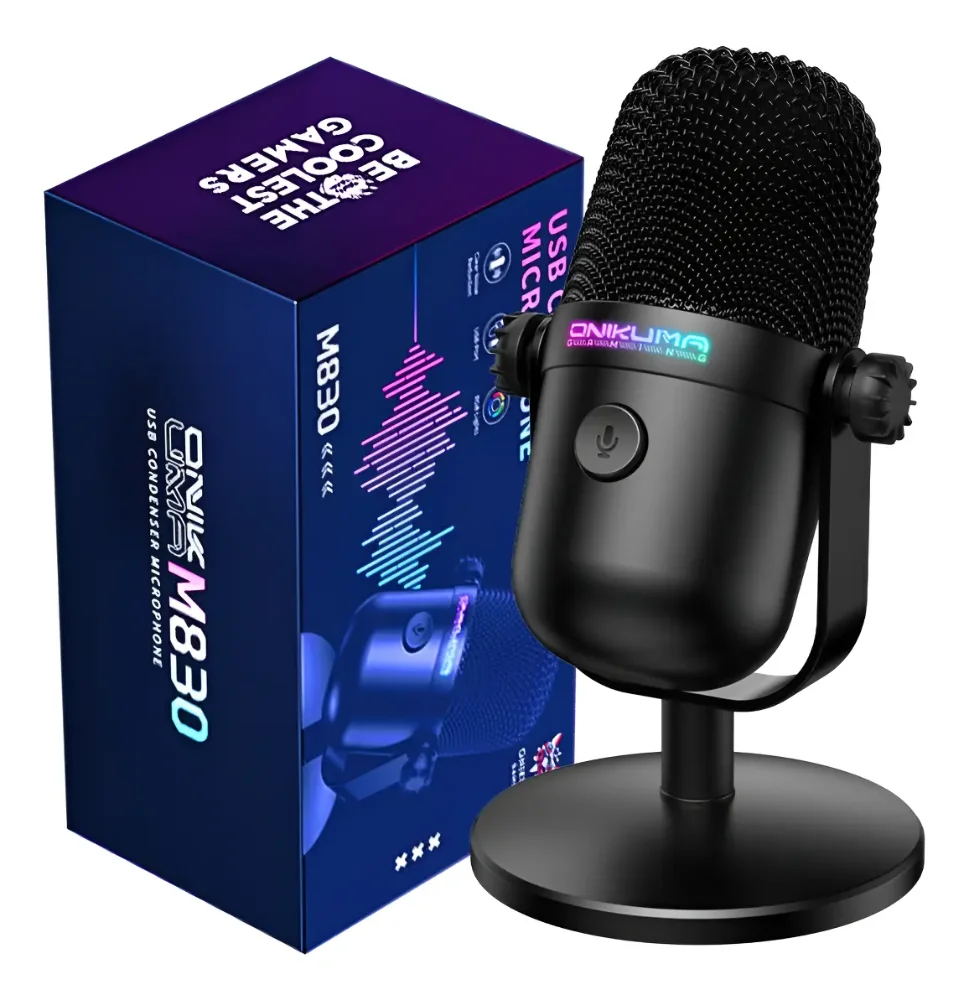 Micrófono Gaming Onikuma M830 De Condensador Usb Rgb