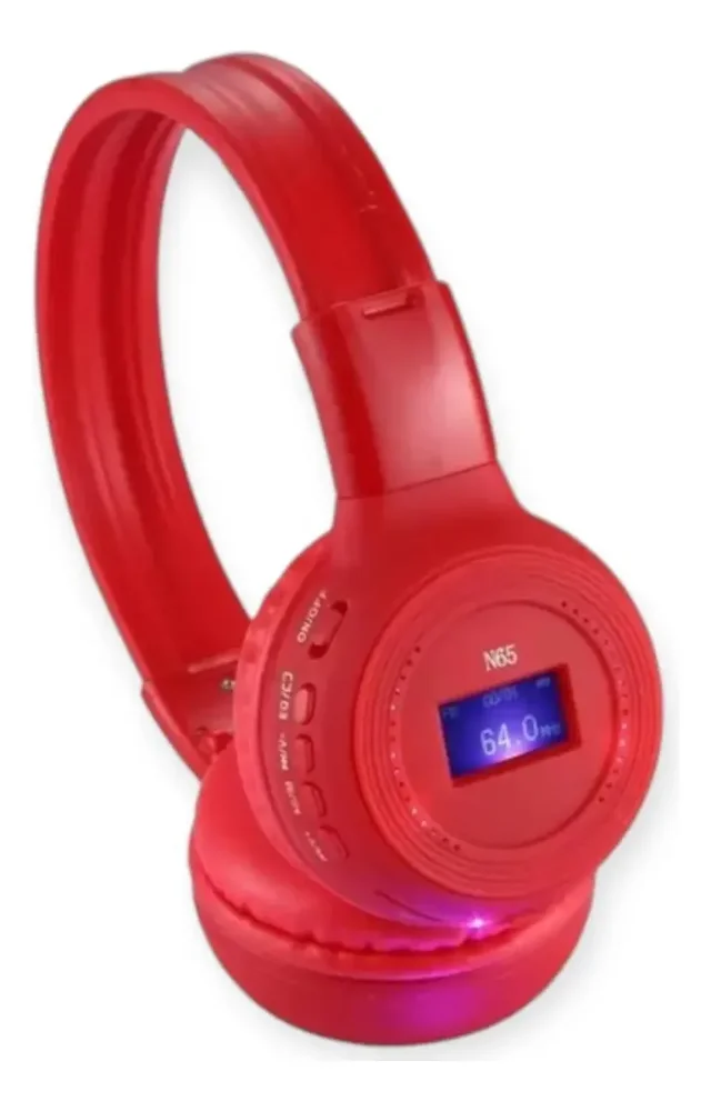 Audífonos Inalámbricos Bluetooth N-65 Bt Radio Sd Auxi