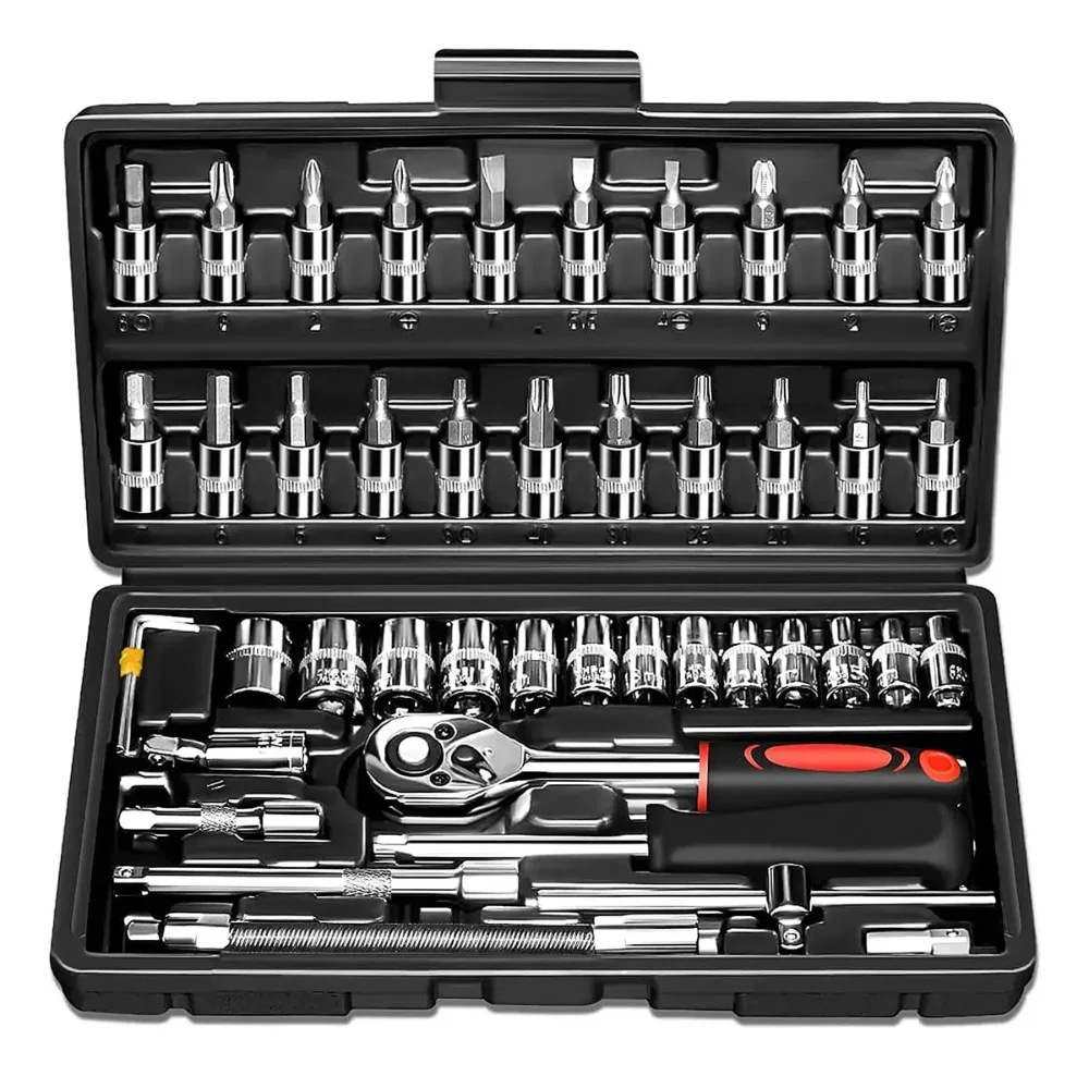 Juego De Dados Con Rache 46 Piezas Caja De Herramientas