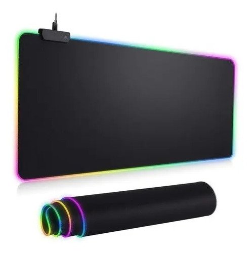 Mouse Pad Rgb Negro Multicolor Usb Grande Nuevo Multicolor