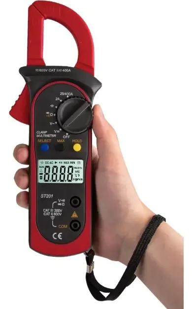 Pinza Amperimétrica St201 Digital Batería Aaa 400a