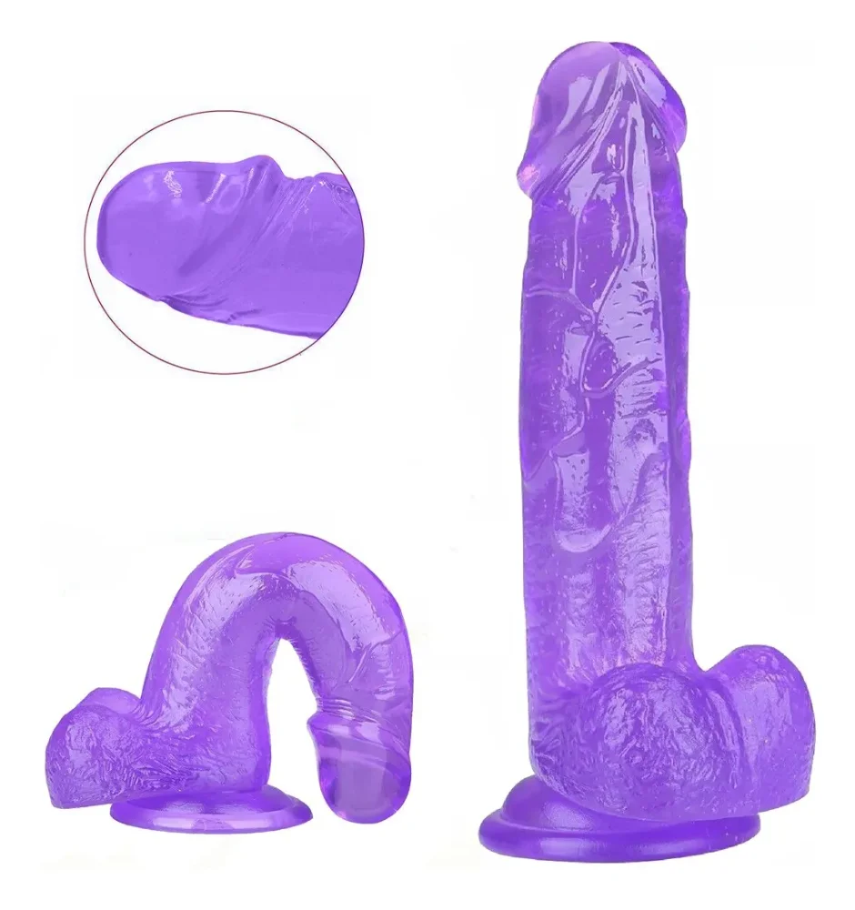 Consolador Realístico Jelly Contra Agua Flexible Dildo