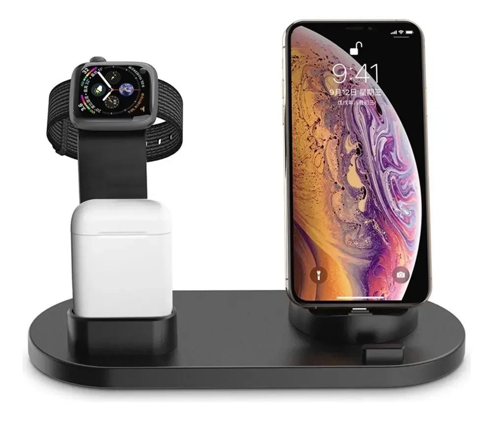 Estacion De Carga 3-1 Carga iPhone Airpod Apple Watch