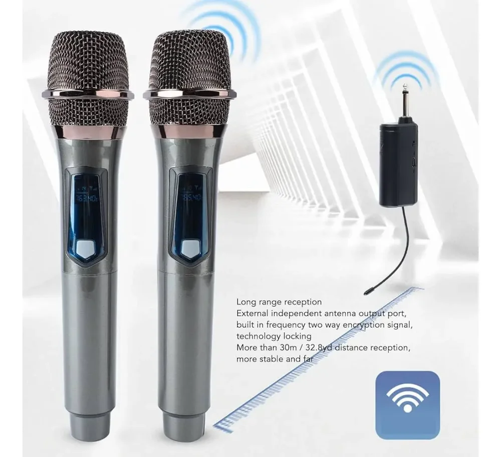Micrófonos Inalámbrico Uhf Con Receptor Recargable