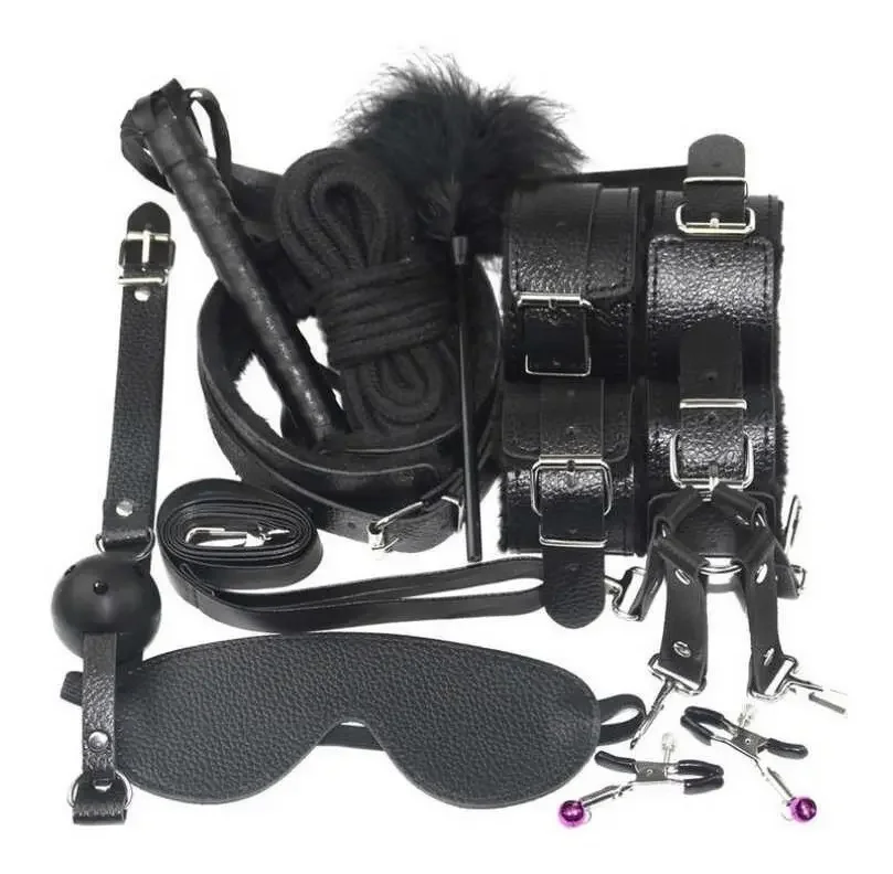 Kit Adulto Juego Sexual Bondage Látigo Esposa Mordaza Mascar