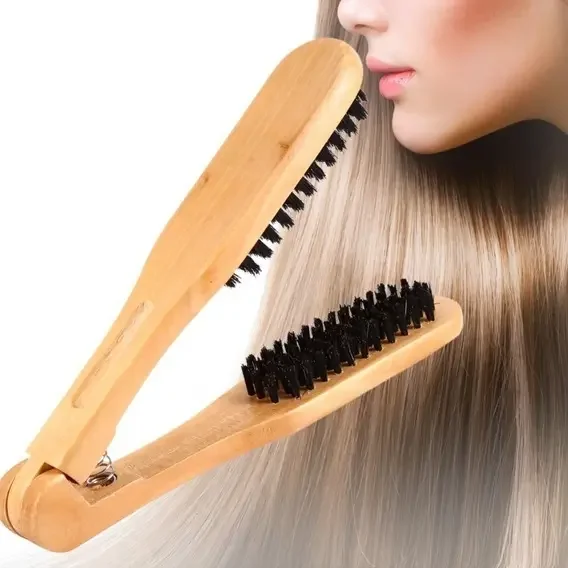 Cepillo De Madera Para Planchar Cabello Peluquería Nuevo.