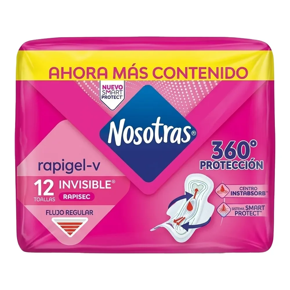TOALLA NOSOTRAS INVISIBLE RAPIGEL X12