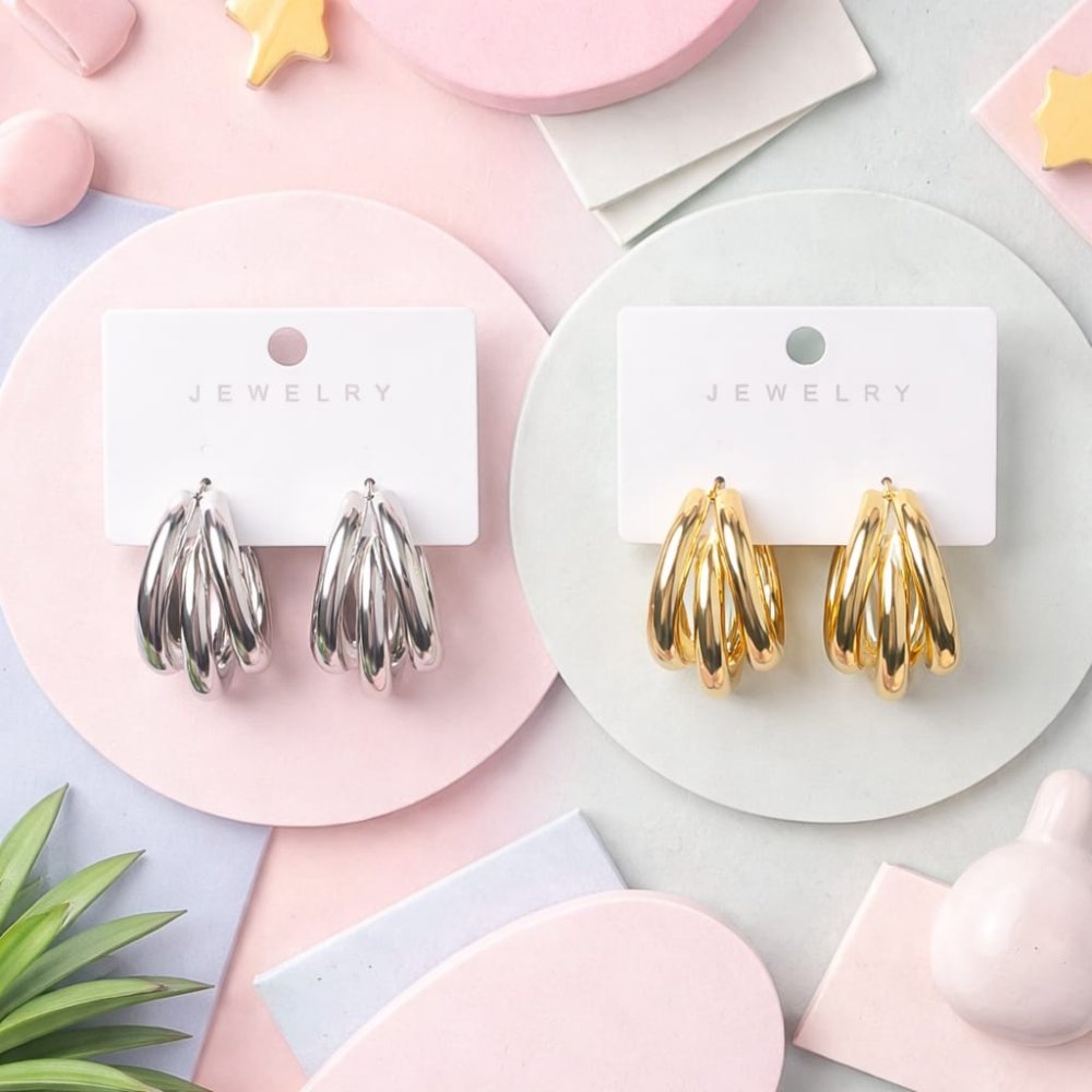 ARETES AROS MULTICAPA METÁLICOS (438510)