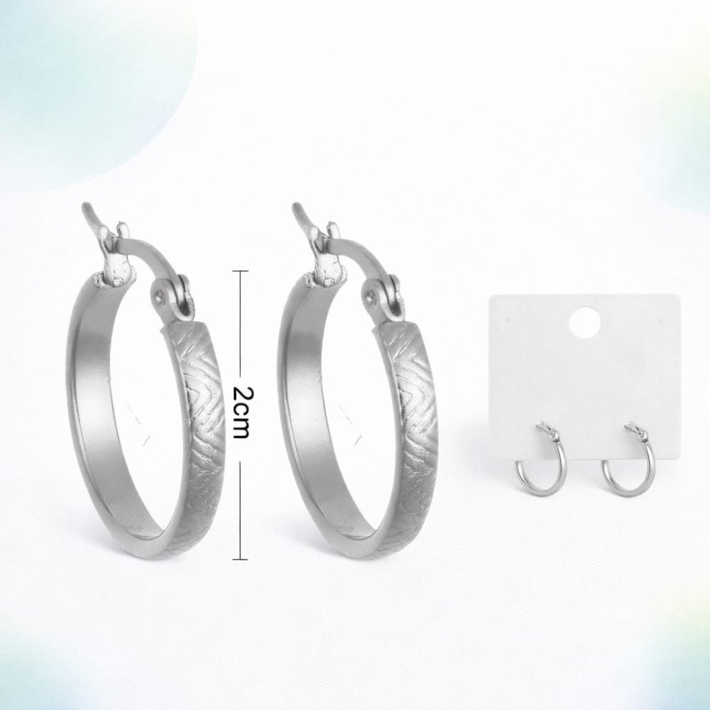 ARETES DE ARO ACERO PLATEADO 2 CM