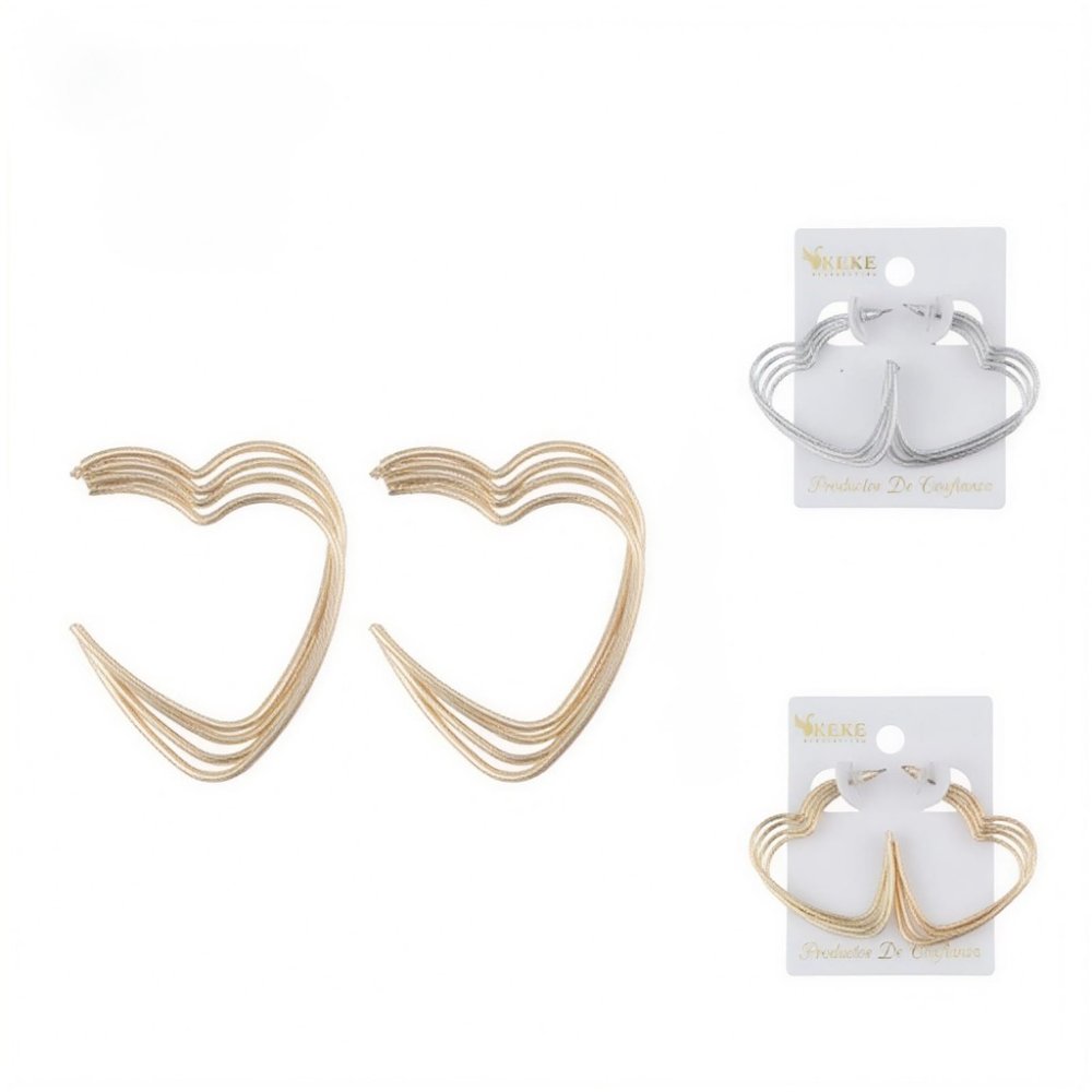 ARETES DE CORAZÓN METÁLICO (121358)