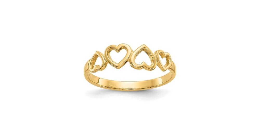 ANILLO DORADO CON DISEÑO DE CORAZONES