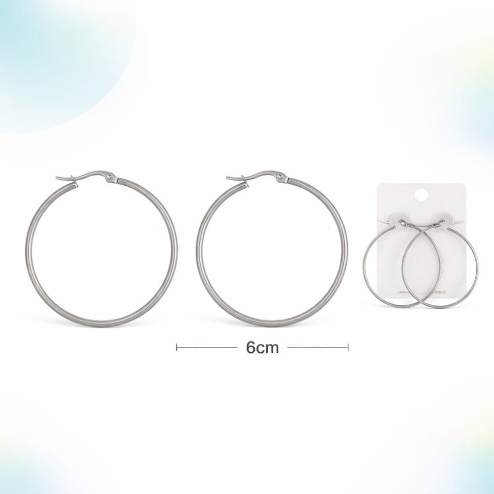 ARETES DE ARO CLÁSICO ACERO 6 CM