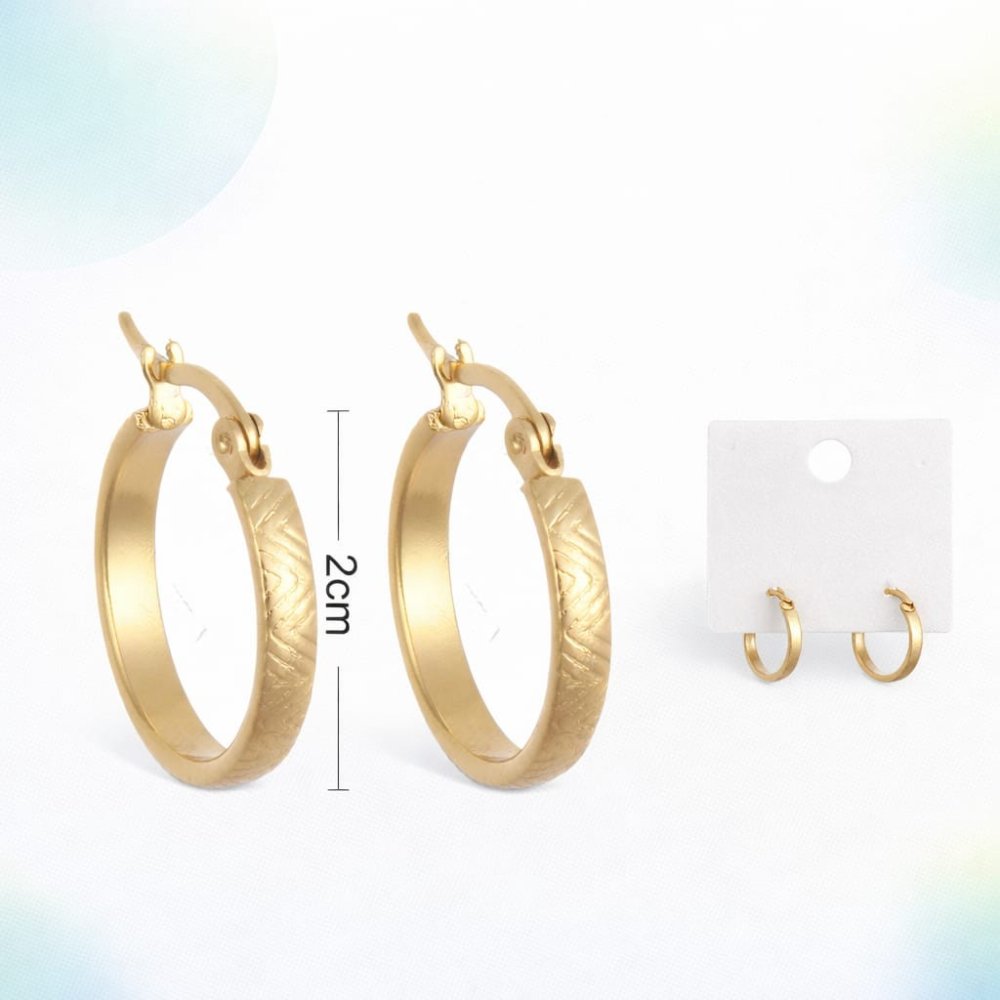 ARETES DE ARO ACERO DORADO 2 CM