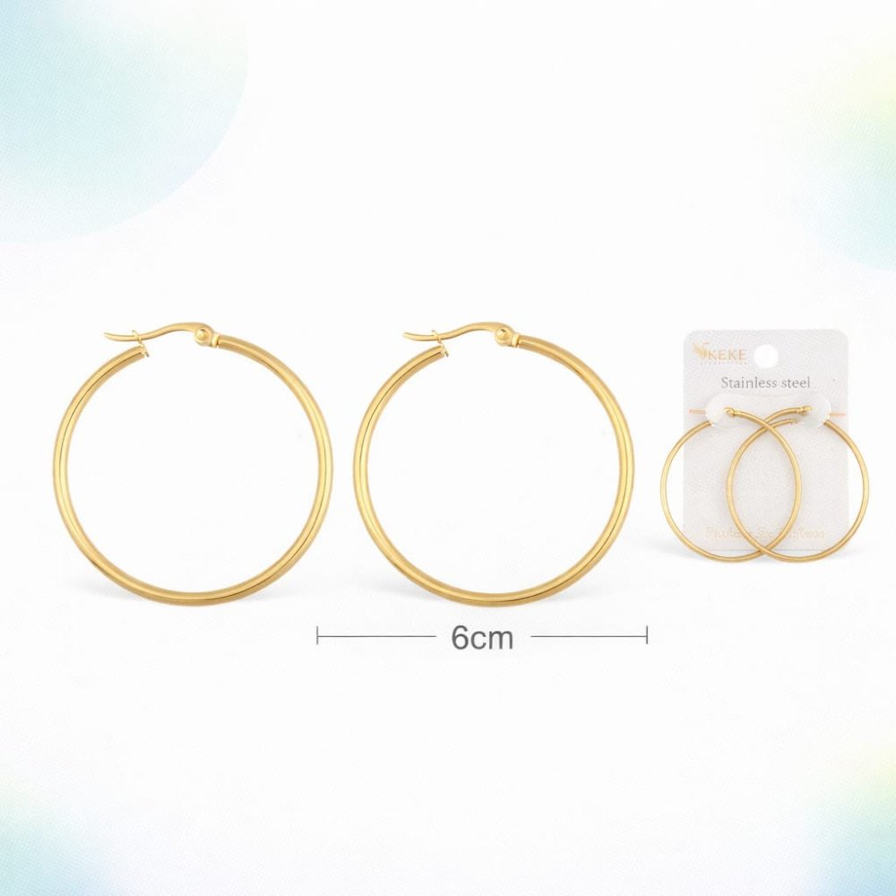 ARETES DE ARO CLÁSICO DORADO 5 CM
